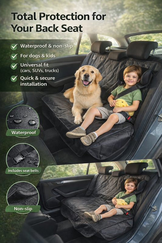 Protective car seat cover, specially designed for pets and babies